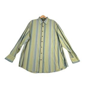 Jerry Garcia 3XL Green Stripe Long Sleeve Shirt Button Down Grateful Dead